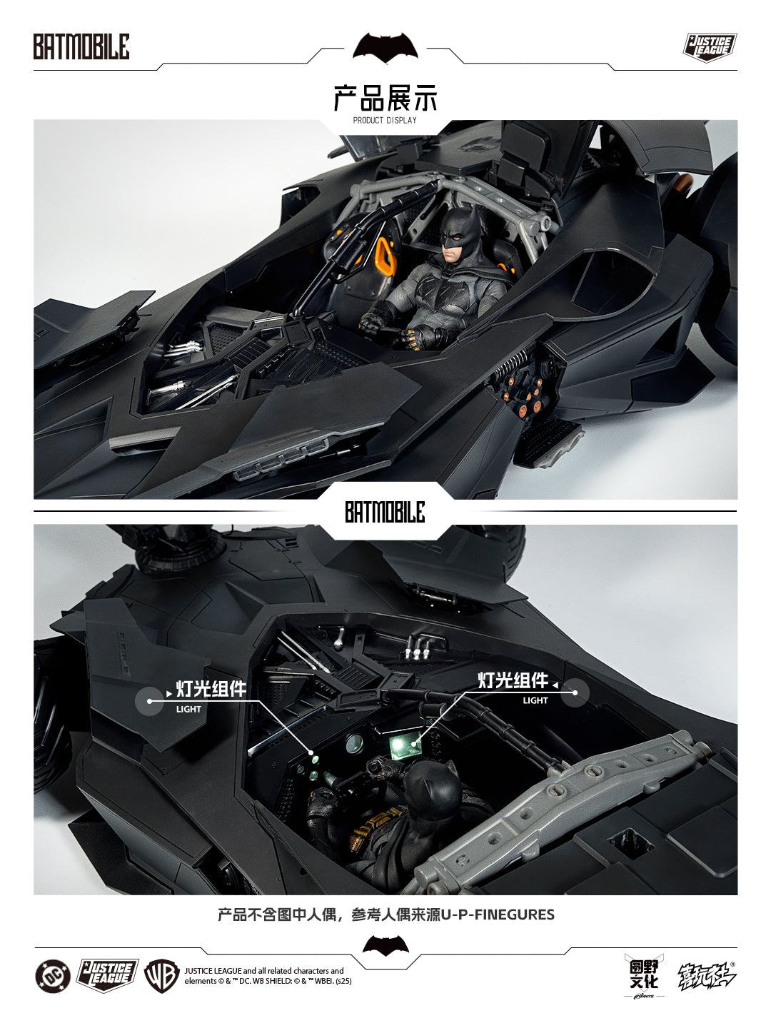 NEW Original XWS Batmobile Model 1/12 Big Ben Batman Statue Collection DC Justice League BVS Batman Figure