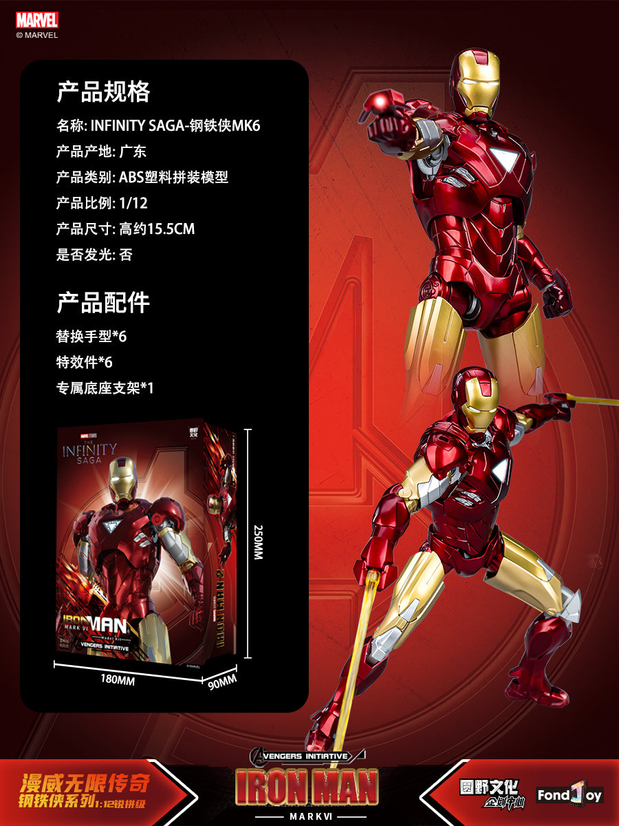Fondjoy 1/12 Marvel Infinity Saga Series Iron Man Mark6 Model Kit - Mokei Otaku